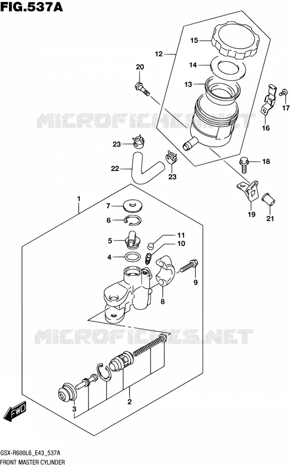 FRONT HOOFDREMCILINDER Suzuki MOTO 600 GSX-R 2016  GSX-R600 L6 (E43)