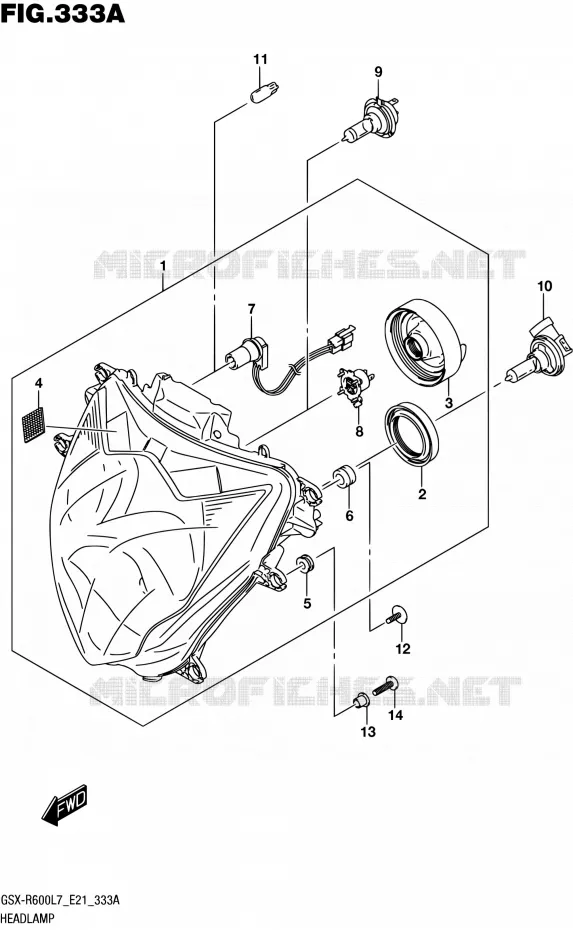 KOPLAMP Suzuki MOTO 600 GSX-R 2017  GSX-R600 L7 (E21)