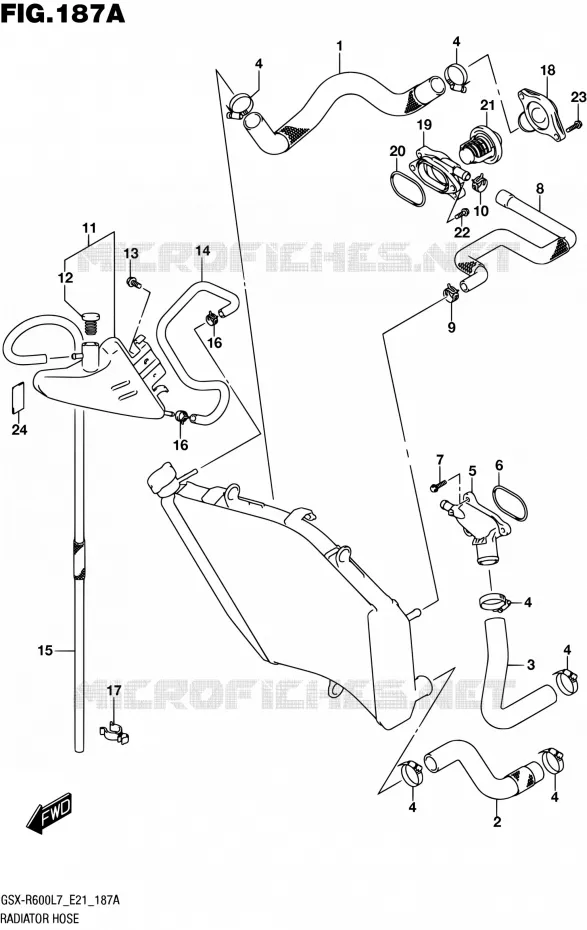 RADIATOR SLANG Suzuki MOTO 600 GSX-R 2017  GSX-R600 L7 (E21)