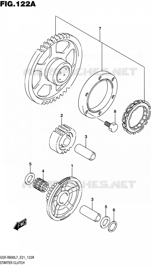 STARTMOTOR CLUTCH Suzuki MOTO 600 GSX-R 2017  GSX-R600 L7 (E21)