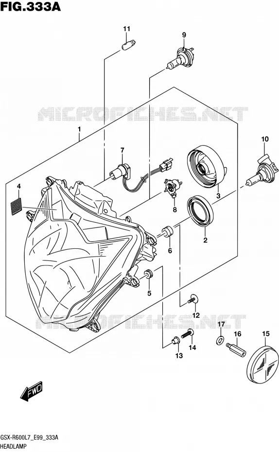 KOPLAMP Suzuki MOTO 600 GSX-R 2017  GSX-R600 L7 (E99)