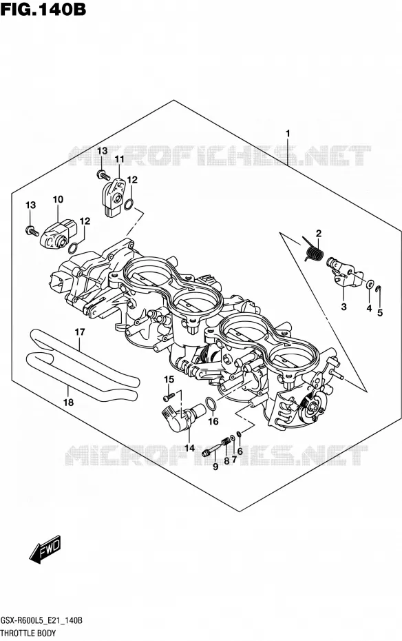 GASKLEPHUIS (GSX-R600UFL5 E21) Suzuki MOTO 600 GSX-R 2015  GSX-R600UF L5 (E21)