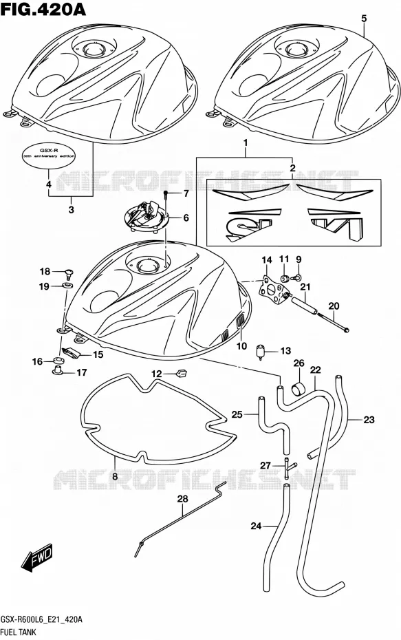 BENZINETANK Suzuki MOTO 600 GSX-R 2016  GSX-R600UF L6 (E21)
