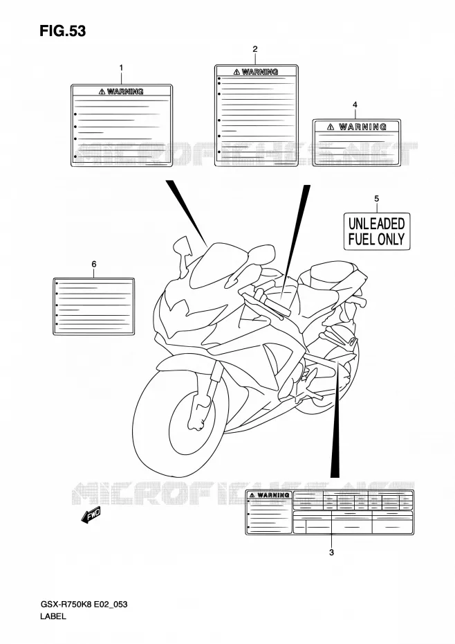 ETIKET Suzuki MOTO 750 GSX-R 2010  GSX-R750 L0 (E02,E19)