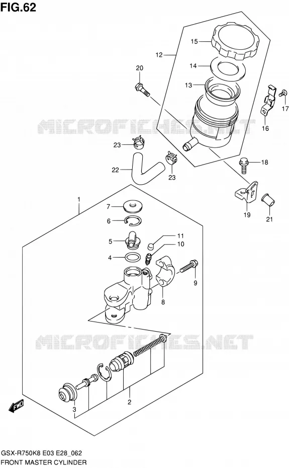 FRONT HOOFDREMCILINDER Suzuki MOTO 750 GSX-R 2010  GSX-R750 L0 (E03,E28,E33)