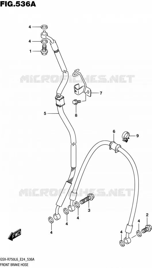 FRONT REMSLANG Suzuki MOTO 750 GSX-R 2016  GSX-R750 L6 (E24)