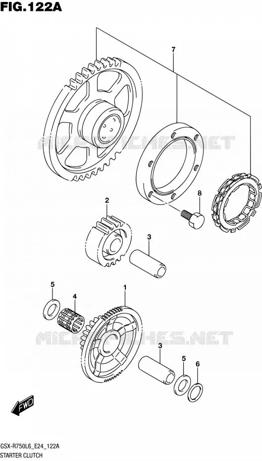 STARTMOTOR CLUTCH Suzuki MOTO 750 GSX-R 2016  GSX-R750 L6 (E24)