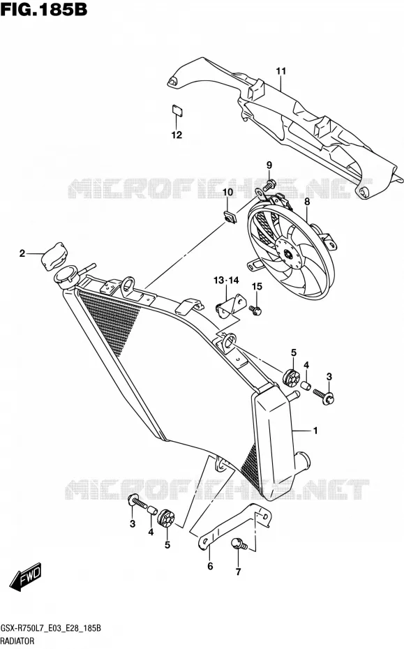 RADIATOR (GSX-R750L7 E28) Suzuki MOTO 750 GSX-R 2017  GSX-R750 L7 (E03,E28,E33)