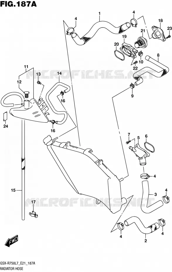 RADIATOR SLANG Suzuki MOTO 750 GSX-R 2017  GSX-R750 L7 (E21)