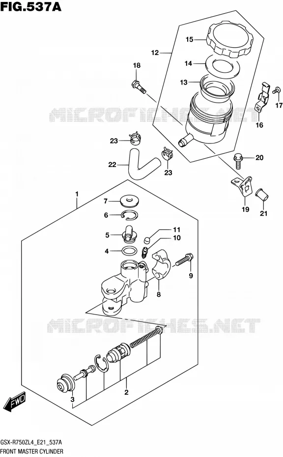 FRONT HOOFDREMCILINDER Suzuki MOTO 750 GSX-R 2014  GSX-R750ZUF L4 (E21)
