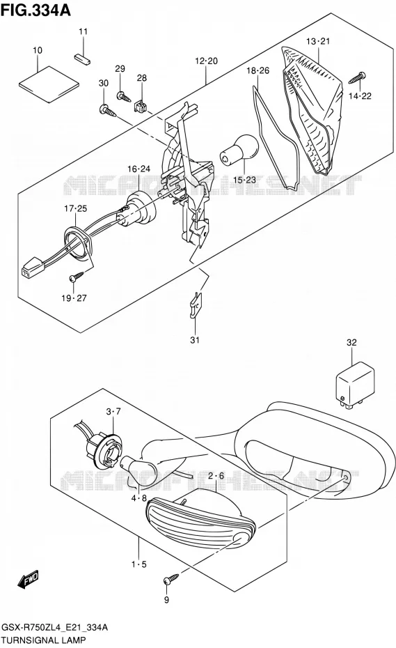 INDICATOREN Suzuki MOTO 750 GSX-R 2014  GSX-R750ZUF L4 (E21)