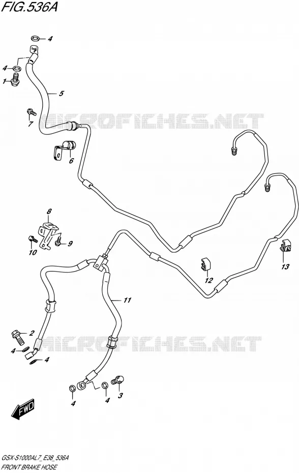 FRONT REMSLANG Suzuki MOTO 1000 GSX-S 2017  GSX-S1000A L7 (E38)