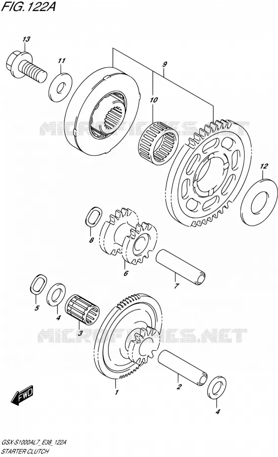 STARTMOTOR CLUTCH Suzuki MOTO 1000 GSX-S 2017  GSX-S1000A L7 (E38)