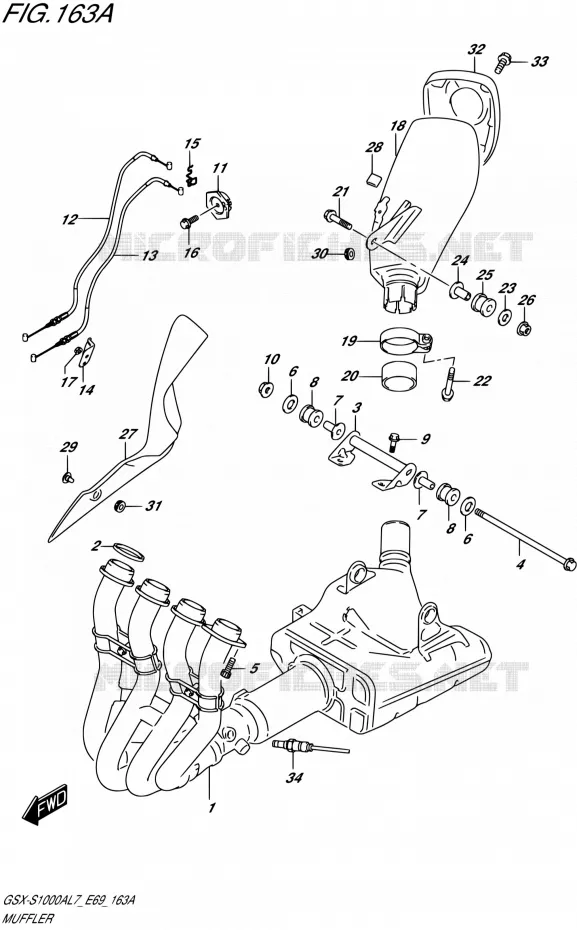 GELUIDDEMPER Suzuki MOTO 1000 GSX-S 2017  GSX-S1000A L7 (E69)