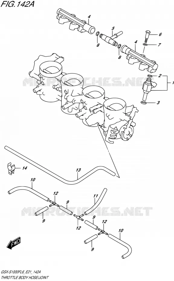 GASKLEPHUIS (GSX-S1000FL6 E21) Suzuki MOTO 1000 GSX-S 2016  GSX-S1000FA L6 (E21)