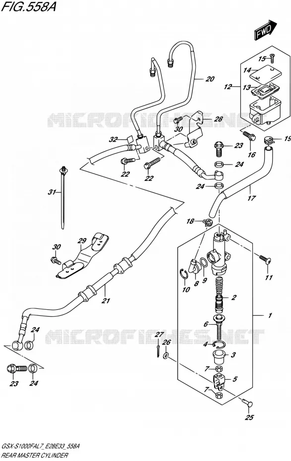 ACHTER HOOFDREMCILINDER Suzuki MOTO 1000 GSX-S 2017  GSX-S1000FA L7 (E28,E33)