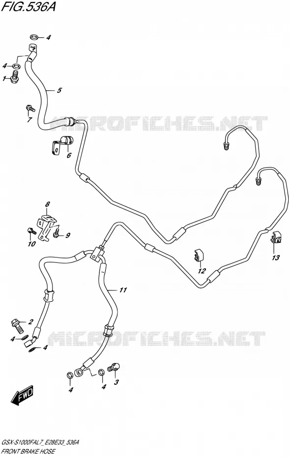 FRONT REMSLANG Suzuki MOTO 1000 GSX-S 2017  GSX-S1000FA L7 (E28,E33)