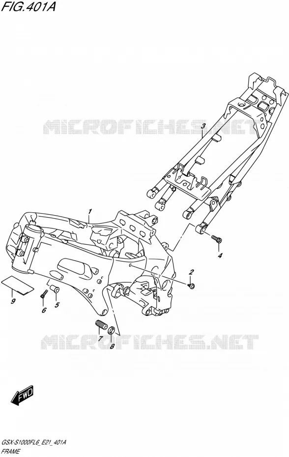 FRAME Suzuki MOTO 1000 GSX-S 2016  GSX-S1000F L6 (E21)