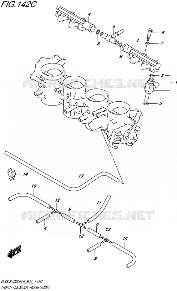 GASKLEPHUIS (GSX-S1000FAL6 E21) Suzuki MOTO 1000 GSX-S 2016  GSX-S1000F L6 (E21)