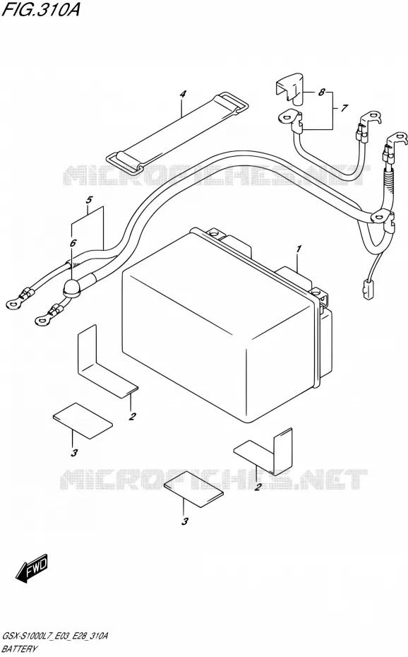 ACCU (GSX-S1000L7 E33) Suzuki MOTO 1000 GSX-S 2017  GSX-S1000 L7 (E33)