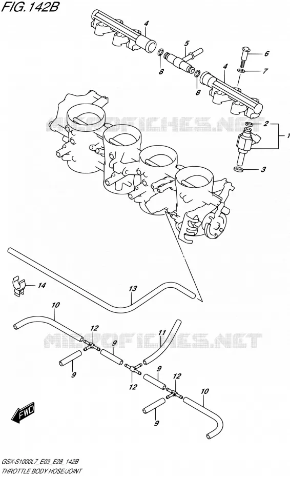 GASKLEPHUIS (GSX-S1000AL7 E03) Suzuki MOTO 1000 GSX-S 2017  GSX-S1000 L7 (E33)