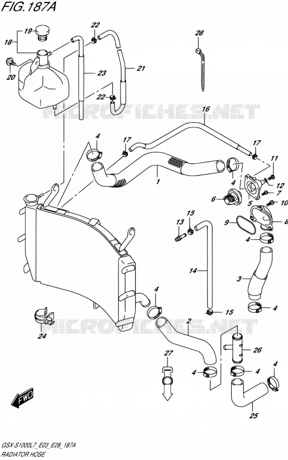RADIATOR SLANG Suzuki MOTO 1000 GSX-S 2017  GSX-S1000 L7 (E33)