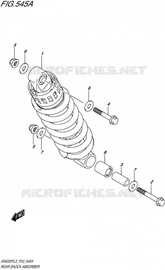 ACHTER SCHOKDEMPER Suzuki MOTO 250 INAZUMA 1992  GW250F L5 (P03,P28,P33)