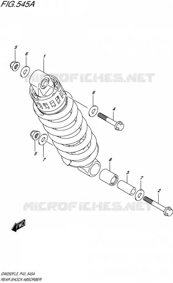 ACHTER SCHOKDEMPER Suzuki MOTO 250 INAZUMA 2015  GW250F L5 (P43)