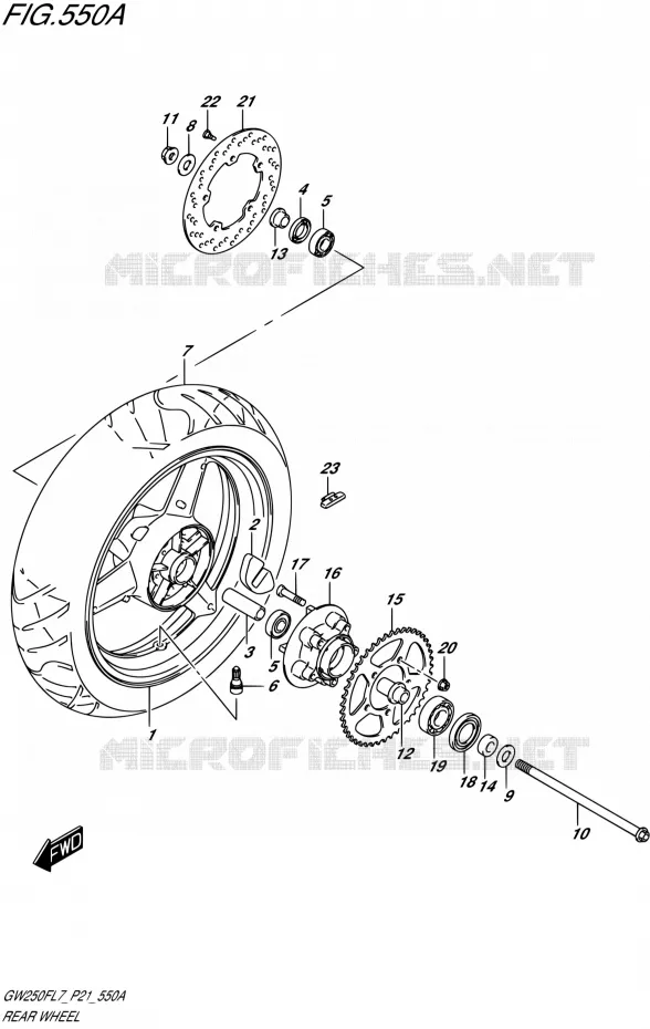 ACHTERWIEL Suzuki MOTO 250 INAZUMA 2017  GW250F L7 (P21)