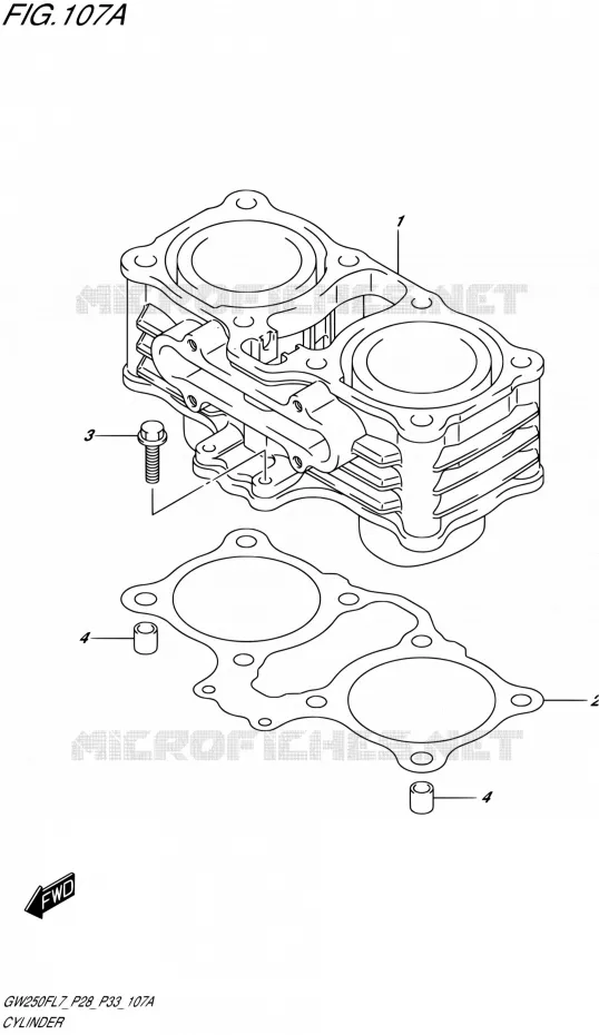 CILINDER Suzuki MOTO 250 INAZUMA 2017  GW250F L7 (P28,P33)