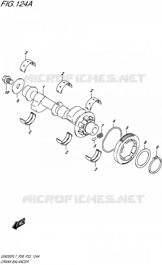 CRANK BALANCER Suzuki MOTO 250 INAZUMA 2017  GW250F L7 (P28,P33)