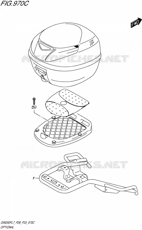 OPTIES (REAR CARRIER)  (GW250FL7 P33) Suzuki MOTO 250 INAZUMA 2017  GW250F L7 (P28,P33)