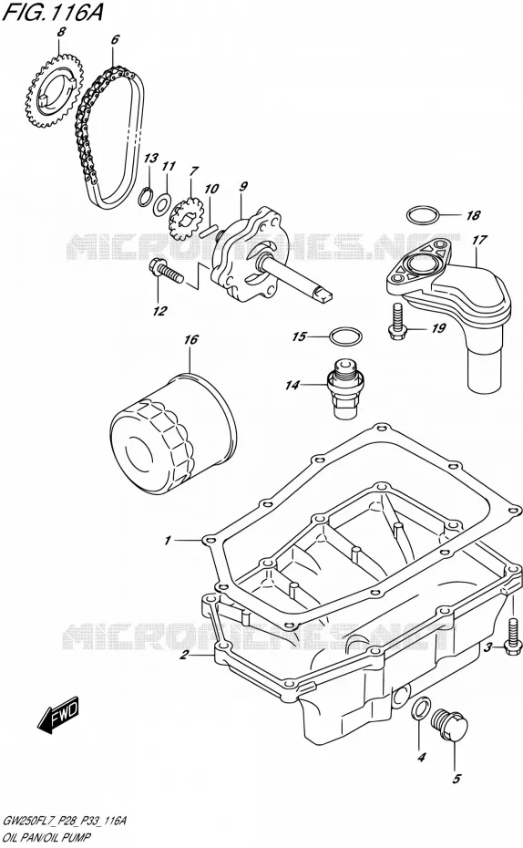 SUMP - OLIEPOMP Suzuki MOTO 250 INAZUMA 2017  GW250F L7 (P28,P33)