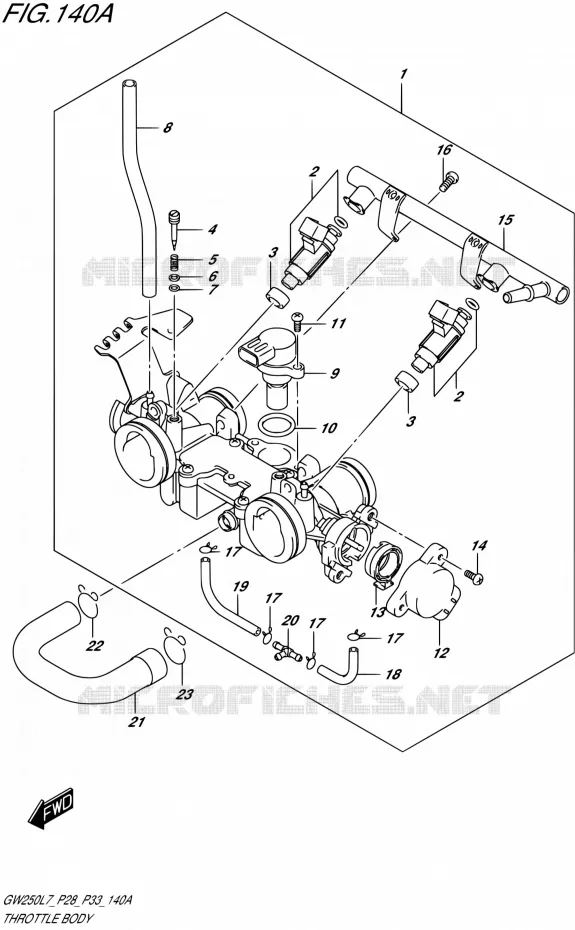 GASKLEPHUIS Suzuki MOTO 250 INAZUMA 2017  GW250 L7 (P03,P28,P33)