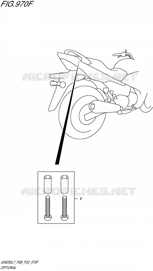 OPTIES (HOOK SET PILLION HANDLE) Suzuki MOTO 250 INAZUMA 2017  GW250 L7 (P03,P28,P33)