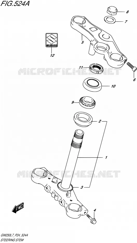 STUURKOLOM Suzuki MOTO 250 INAZUMA 2017  GW250 L7 (P24)