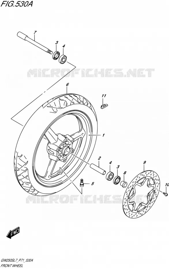 VOORWIEL Suzuki MOTO 250 INAZUMA 2017  GW250S L7 (P71)
