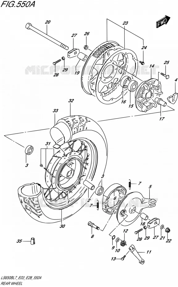 ACHTERWIEL Suzuki MOTO 650 BOULEVARD 2017  LS650B L7 (E03,E28,E33)