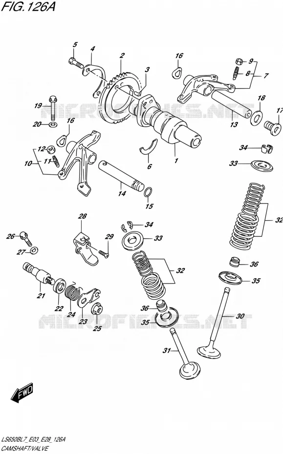 NOKKENAS - VALVES Suzuki MOTO 650 BOULEVARD 2017  LS650B L7 (E03,E28,E33)