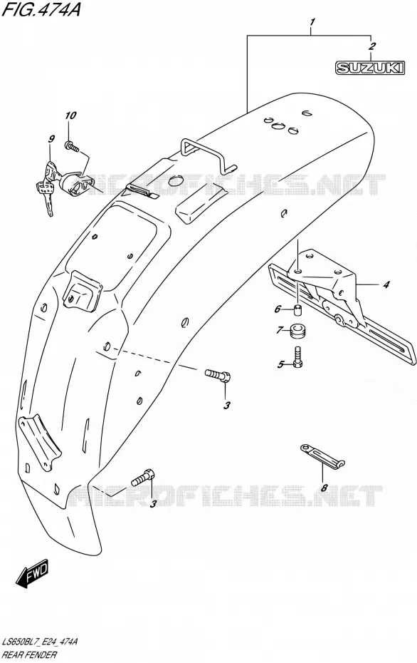 ACHTERSPATBORD Suzuki MOTO 650 BOULEVARD 2017  LS650B L7 (E24)