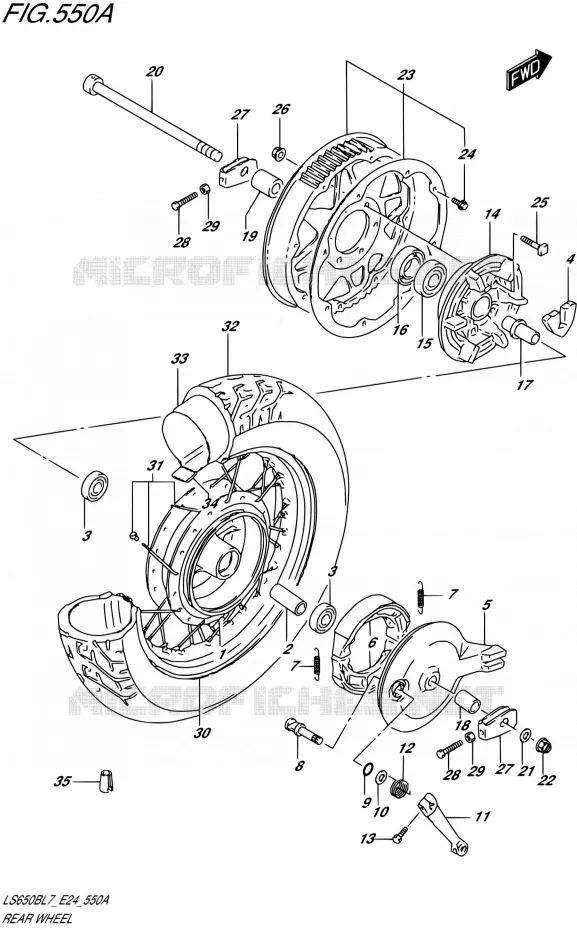 ACHTERWIEL Suzuki MOTO 650 BOULEVARD 2017  LS650B L7 (E24)