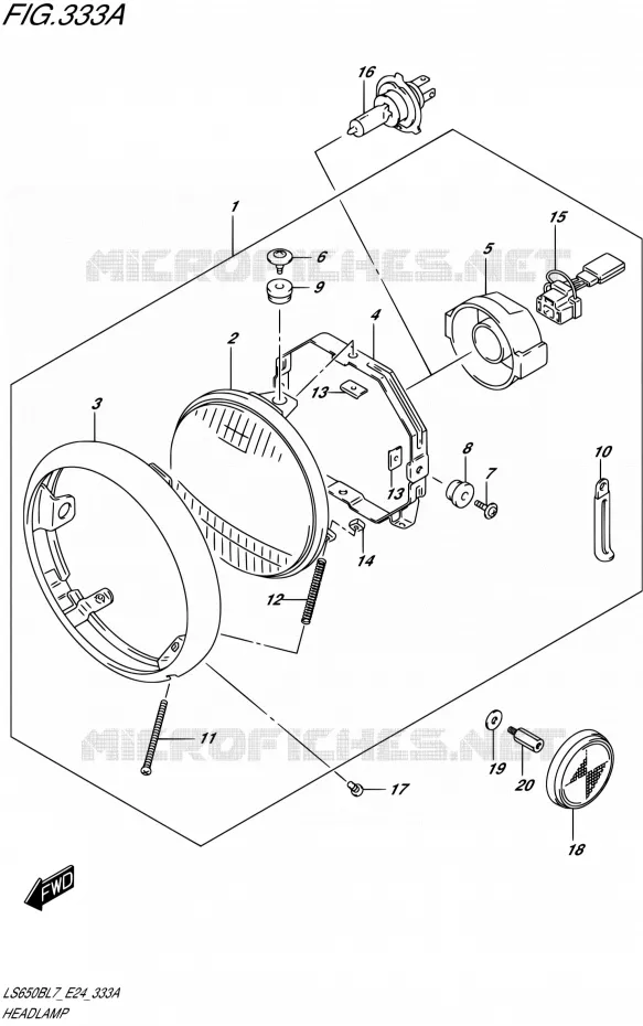 KOPLAMP Suzuki MOTO 650 BOULEVARD 2017  LS650B L7 (E24)