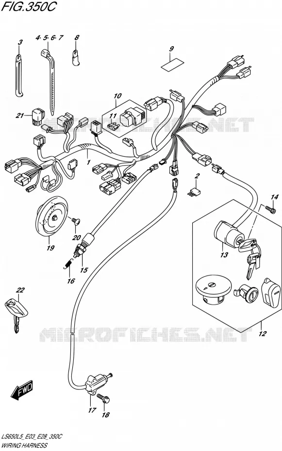 BEDRADING (LS650L5 E33) Suzuki MOTO 650 BOULEVARD 1992  LS650 L5 (E03,E28,E33)