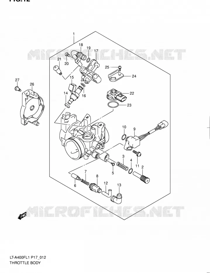 GASKLEPHUIS Suzuki QUAD 400 KINGQUAD 2011  LT-A400F L1 (P17,P24)