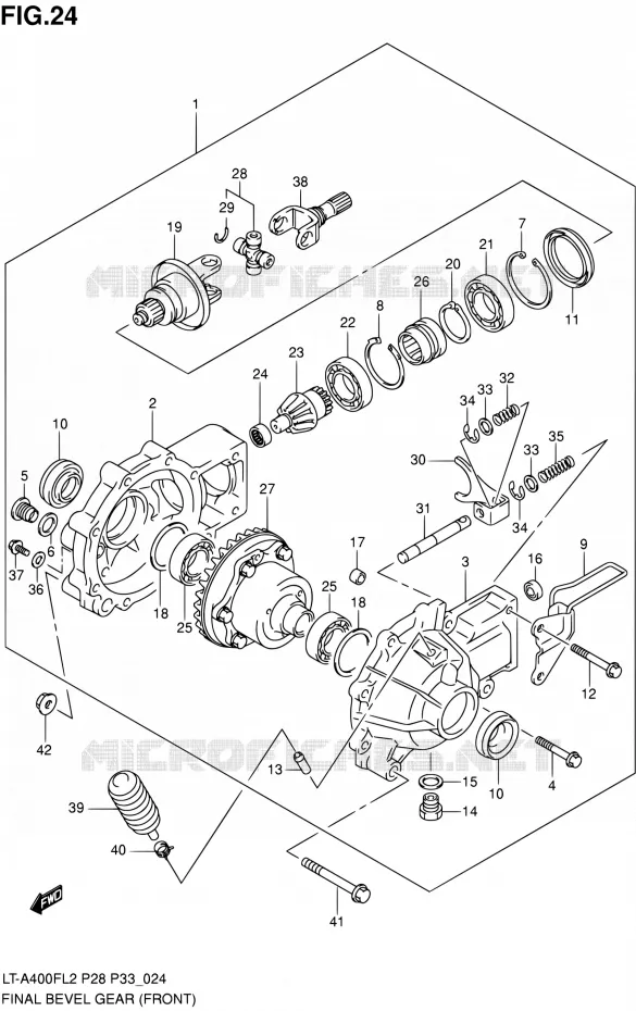 AANDRIJFAS (AVANT) Suzuki QUAD 400 KINGQUAD 2012  LT-A400F L2/LT-A400FZ L2 (P03,P28,P33)
