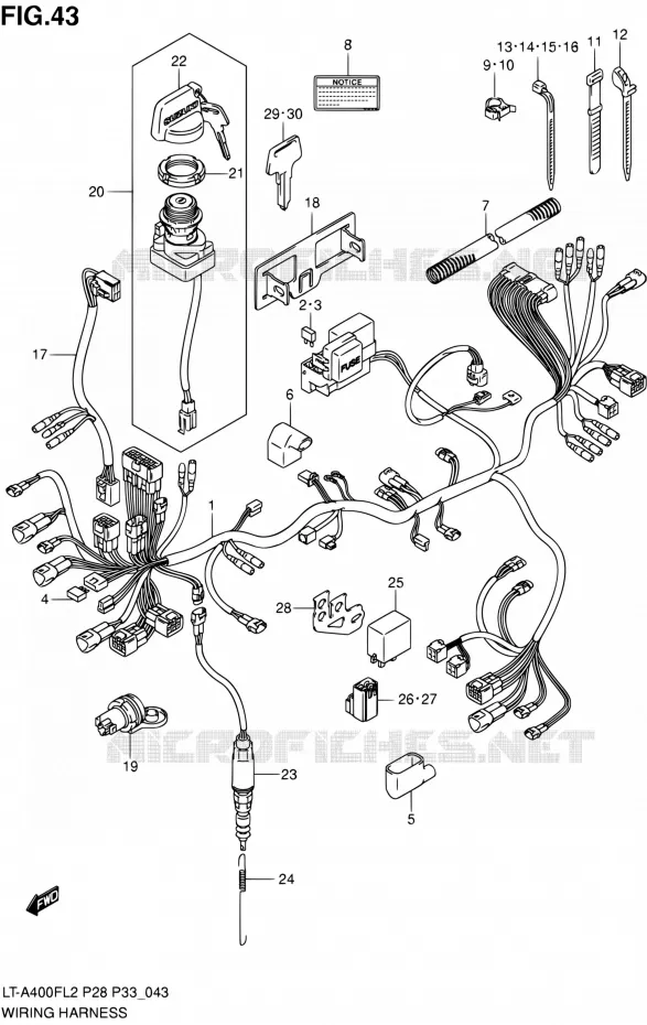 BEDRADING (LT-A400FL2 P33) Suzuki QUAD 400 KINGQUAD 2012  LT-A400F L2/LT-A400FZ L2 (P03,P28,P33)