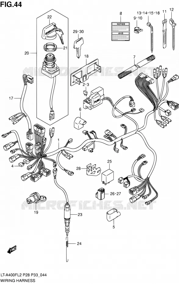 BEDRADING (LT-A400FZL2 P28) Suzuki QUAD 400 KINGQUAD 2012  LT-A400F L2/LT-A400FZ L2 (P03,P28,P33)