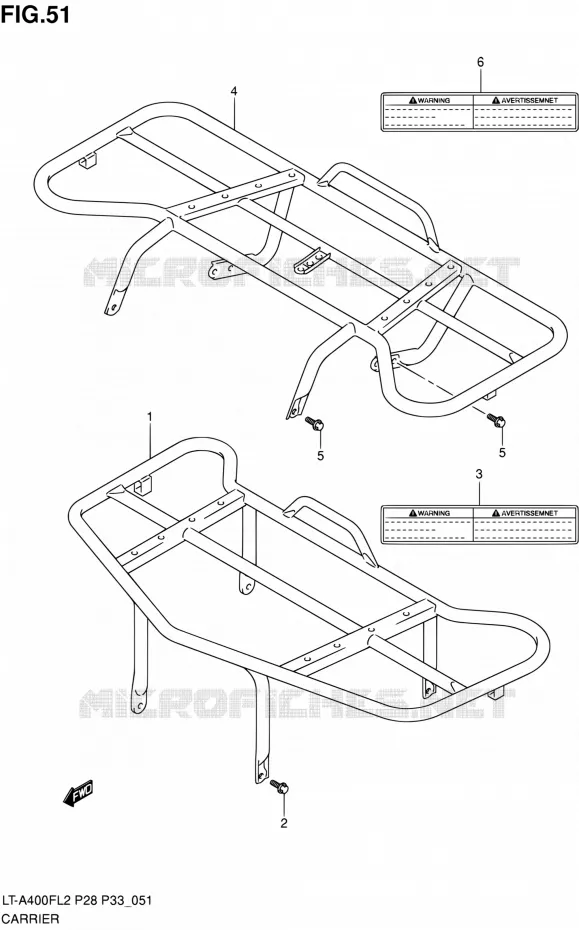 CARRIER (LT-A400FZL2 P28) Suzuki QUAD 400 KINGQUAD 2012  LT-A400F L2/LT-A400FZ L2 (P03,P28,P33)