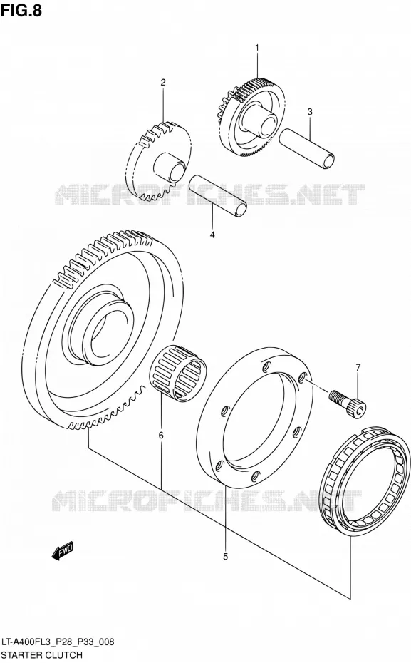 STARTMOTOR CLUTCH Suzuki QUAD 400 KINGQUAD 2013  LT-A400F L3/LT-A400FZ L3 (P03,P28,P33)