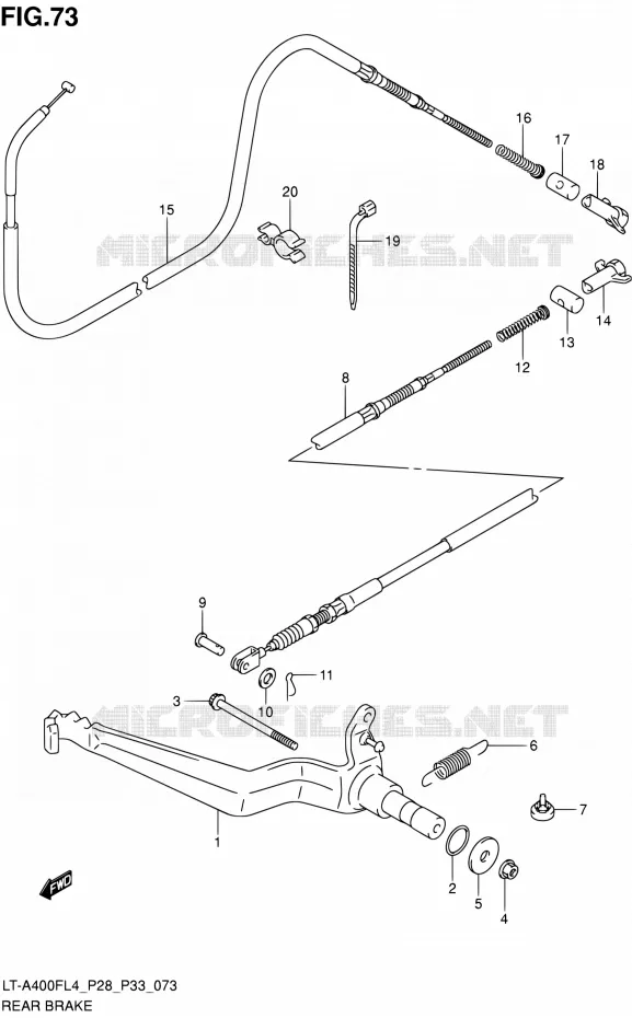 ACHTERREM Suzuki QUAD 400 KINGQUAD 2014  LT-A400F L4/LT-A400FZ L4 (P03,P28,P33)